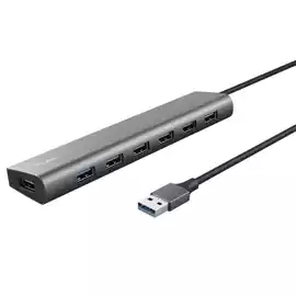 Hub Halyx 7 porte USB 3.2 Gen 1 alluminio grigio 