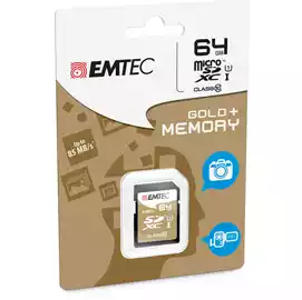  SDXC Class 10 Gold + ECMSD64GXC10GP 64GB