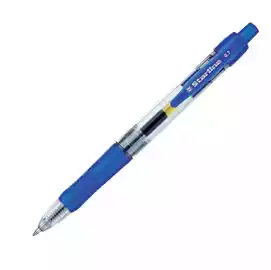 Penna a sfera a scatto con inchiostro gel blu punta fine 0,7mm 
