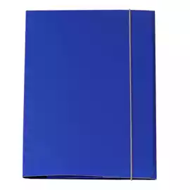 Cartellina con elastico cartone plastificato 3 lembi 25x34cm blu...