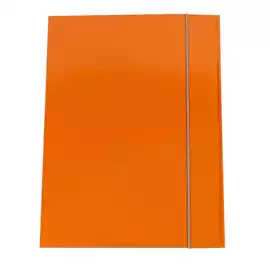 Cartellina con elastico cartone plastificato 3 lembi 25x34cm arancio...