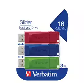 USB Pen Drive 3.2 Gen 1 Drive 16 GB rosso giallo blu conf. 3 pezzi...