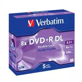  Scatola 5 DVD+R Dual Layer serigrafato Jewel Case 43541 8,5GB