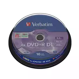  Scatola 10 DVD+R Dual Layer serigrafato Spindle 43666 8,5GB