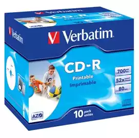 Scatola 10 CD R DataLife Plus Jewel Case 1X 52X stampabile inkjet...