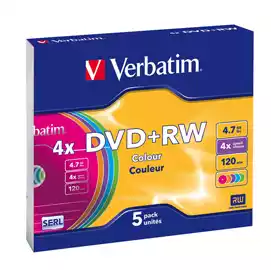  Scatola 5 DVD+RW colore 43297 4,7GB
