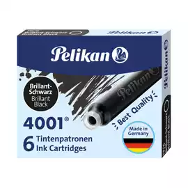 Cartucce inchiostro 4001 (TP 6) lunghezza 39mm nero Pelikan conf. 6 pezzi