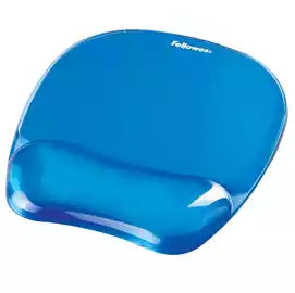 Mousepad con poggiapolsi in gel blu trasparente Fellowes