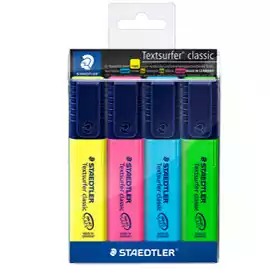 Evidenziatore Textsurfer Classic punta a scalpello tratto da 1,0 5,0mm astuccio 4 colori Staedtler