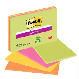 Blocco foglietti Post it Super Sticky Meeting Notes 6845 SSP 203x152mm giallo rosa neon 45 fogli...