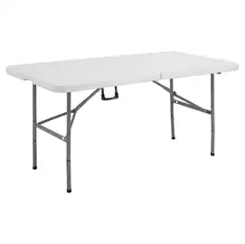 Tavolo rettangolare pieghevole 152x76x74cm PE acciaio verniciato biancogrigio Serena Group