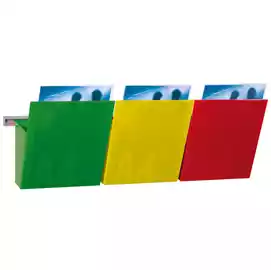 Kit Vision Kanban larghezza 75cm 3 tasche A4 (rosso, giallo, verde) Studio T