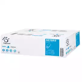 Asciugamani piegati a W Dry Tech 2 veli 18gr goffratura a onda 20,3x32cm bianco Papernet conf. 100...