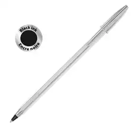 Penna a sfera Cristal Shine con capppuccio punta media 1,0mm nero fusto silver Bic conf. 20 pezzi