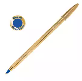 Penna a sfera Cristal Shine con cappuccio punta media 1,0mm blu fusto gold Bic scatola 20 pezzi