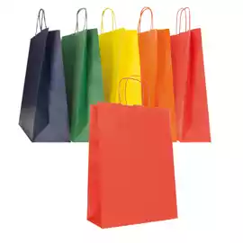 Shopper Twisted maniglie cordino 22x10x29cm carta biokraft colori assortiti Mainetti Bags conf. 25...