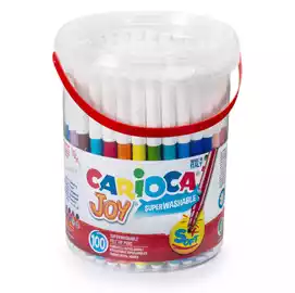 Pennarelli Joy punta fine colori assortiti Carioca Barattolo 100 pezzi