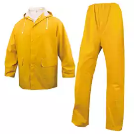 Completo impermeabile EN304 giacca + pantalone poliestere PVC taglia XXL giallo Deltaplus