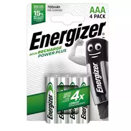 Pile AAA Power Plus ricaricabili Energizer blister 4 pezzi