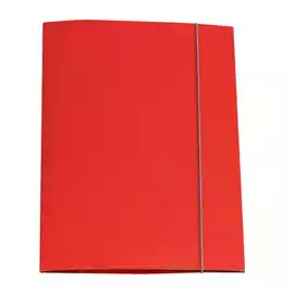 Cartellina con elastico cartone plastificato 3 lembi 25x34cm rosso Queen Starline