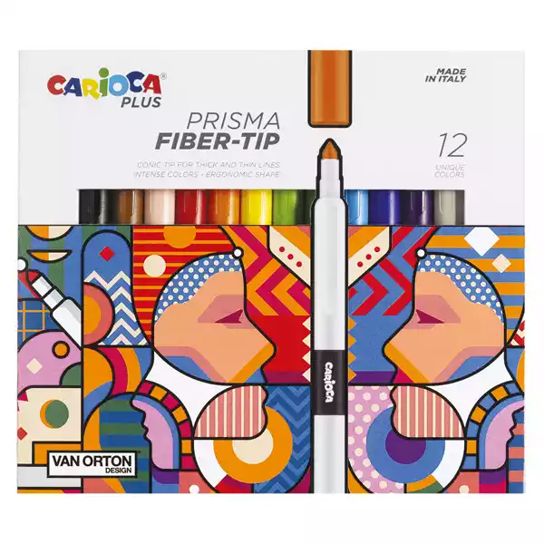 Pennarello Prisma punta 3,7mm colori assortiti Carioca Plus conf. 12 pezzi