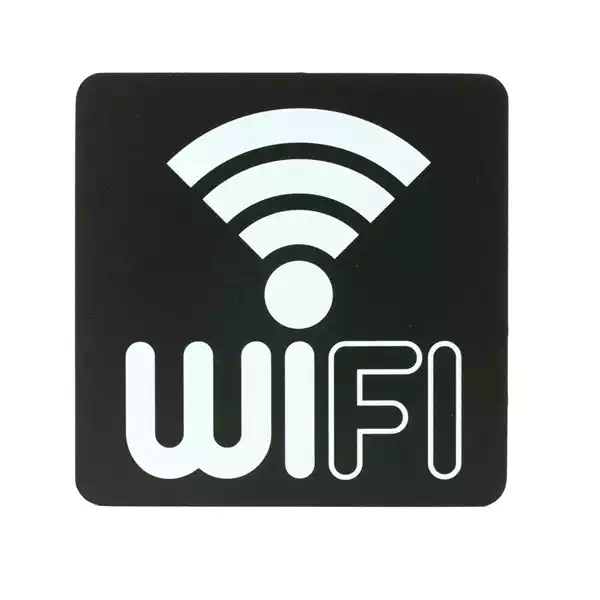 Pittogramma adesivo Wifi 16x16cm PVC nero bianco Stilcasa