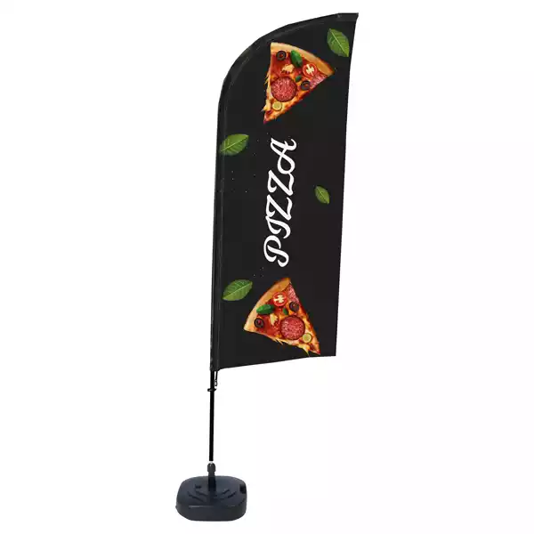 Bandiera a vela PIZZA con base riempibile 89x240cm Studio T