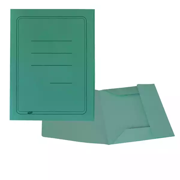 Cartelline 3 lembi con stampa cartoncino Manilla 200gr 25x33cm verde Cartotecnica del Garda conf. 50 pezzi