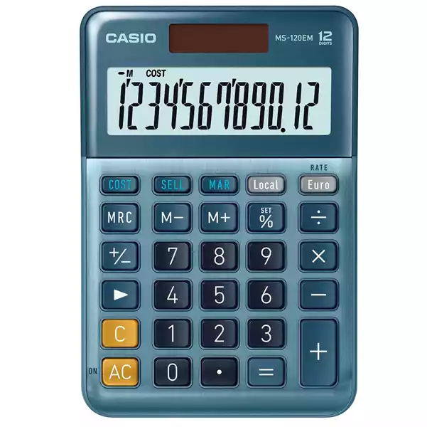 Calcolatrice da tavolo MS 120EM 12 cifre blu Casio