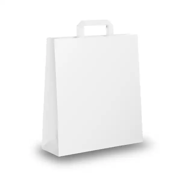 Shopper maniglia piattina 22x10x29cm carta kraft bianco Mainetti Bags conf. 25 pezzi