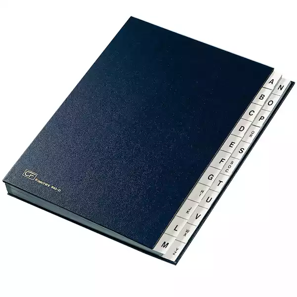 Classificatore alfabetico A Z 640D 24x34cm blu Fraschini