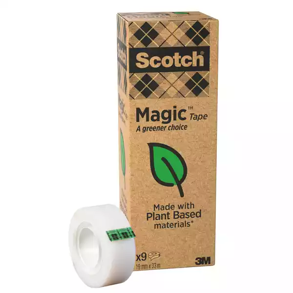 Nastro adesivo Magic 900 green 1,9cmx33 m trasparente Scotch Value Pack 9 rotoli
