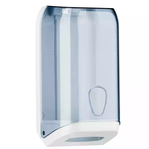 Dispenser di carta igienica in fogli 15,8x13x30,7cm trasparente bianco Mar Plast