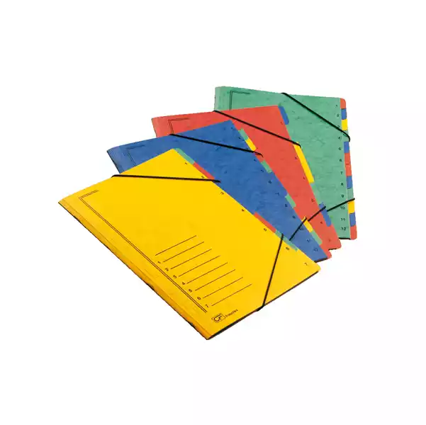 Classificatore numerico 1 7 7 scomparti con elastici 24x34cm colori assortiti Fraschini