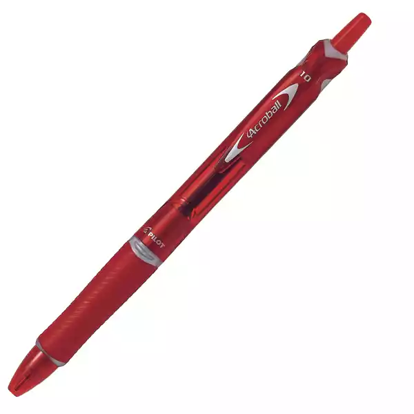Penna a sfera a scatto Acroball Plastic punta 1.0mm rosso Pilot