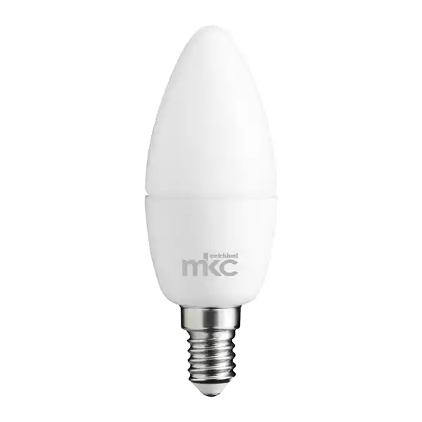 Lampada Led candela 5,5W E14 3000K luce bianca calda MKC