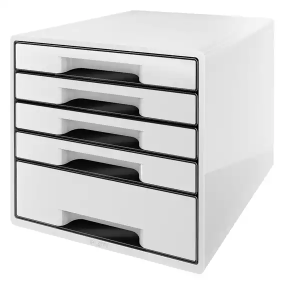 Cassettiera Drawer Cabinet Cube 5 28,7x27x36,3cm bianco Leitz