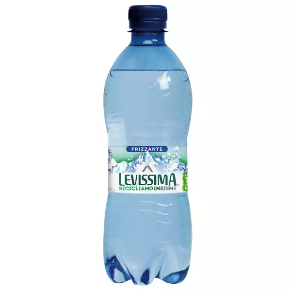 Acqua frizzante PET 100 riciclabile bottiglia da 500ml Levissima