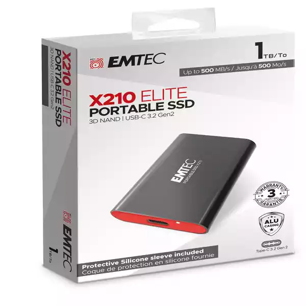 Emtec X210 External 1024G con cover protettiva ECSSD1TX210