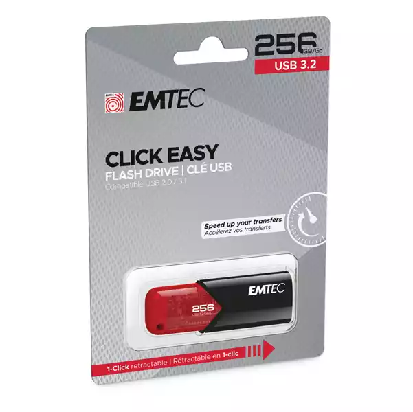 Emtec Memoria USB B110 USB 3.2 ClickEasy rosso ECMMD256GB113 256 GB