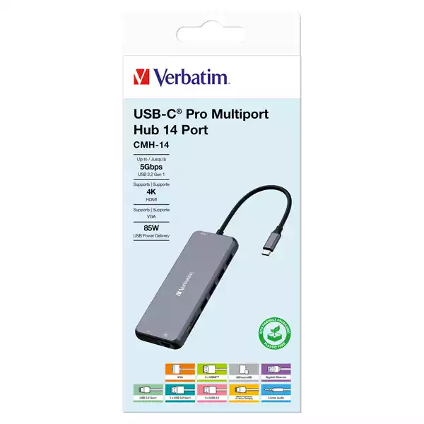 Verbatim USB C Pro Multiport Hub 14 Port CMH 14