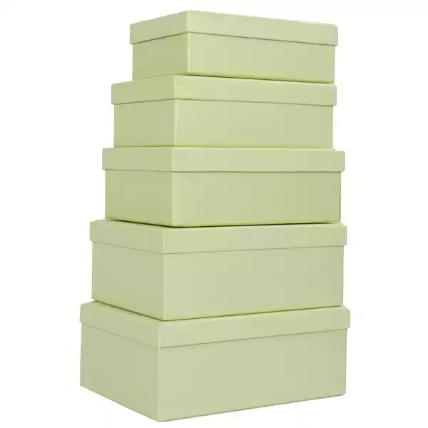Set scatole regalo dimensioni assortite fantasia Green conf. 5 pezzi