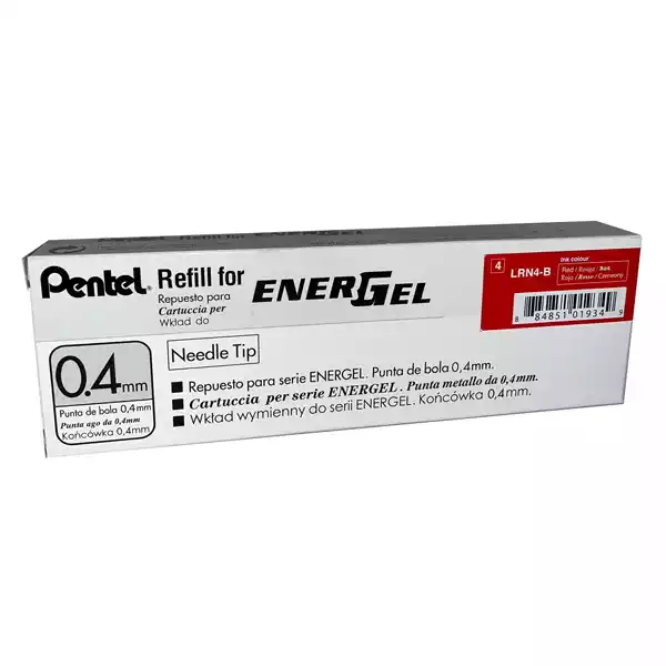 Refill Energel X LRN4 punta 0,4mm rosso Pentel