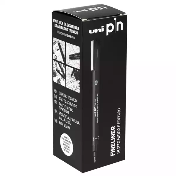 Pin fineliner 11gradazioni assortiti nero Uni Mitsubishi gift box 11 pezzi