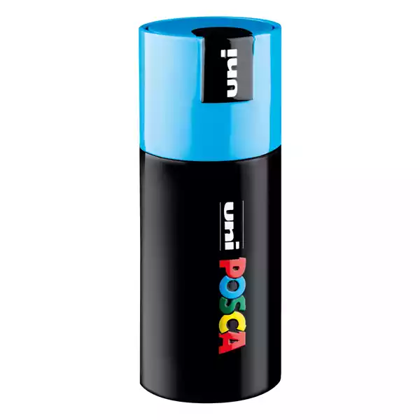 Marcatore Posca Pen PC1 con coperchio azzurro punta extra fine 0,7mm colori assortiti Uni Mitsubishi gift box 9 pezzi