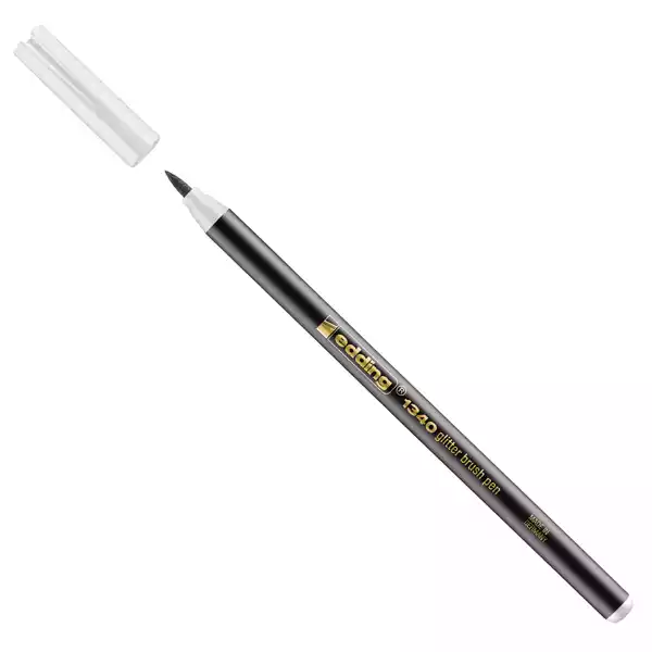 Pennarello Brush 1340 glitter tratto da 1,0 a 6,0mm colori assortiti Edding astuccio 10 pezzi