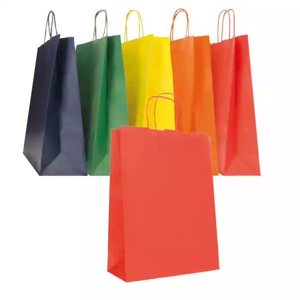 Shopper Twisted maniglie cordino 45x15x50cm carta biokraft colori assortiti autunno inverno Mainetti Bags conf. 25 pezzi
