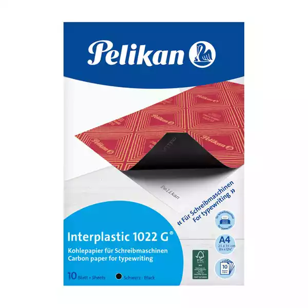 Carta carbone Interplastic 1022G 21x31cm nero Pelikan conf. 10 fogli
