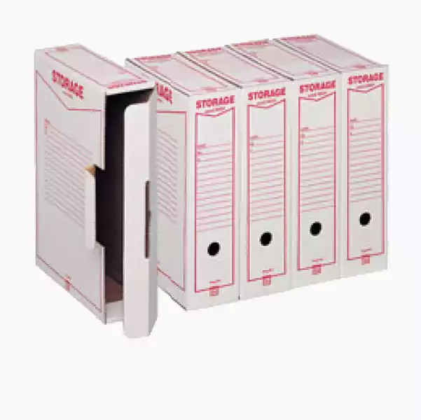 Scatola archivio Storage formato legale 85x253x355mm bianco e rosso 1602 Esselte Dox