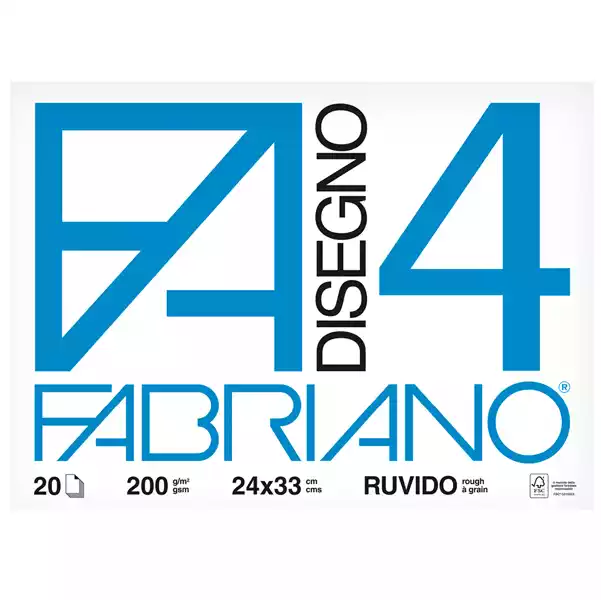 Album F4 24x33cm 200gr 20 fogli ruvido Fabriano